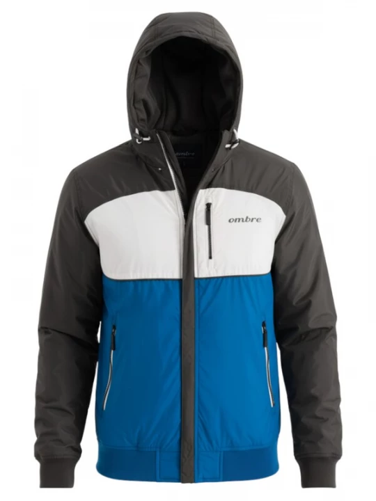 Foto van product Ombre Tussenjas 'OM-JANP-0194' blauw / zwart / wit