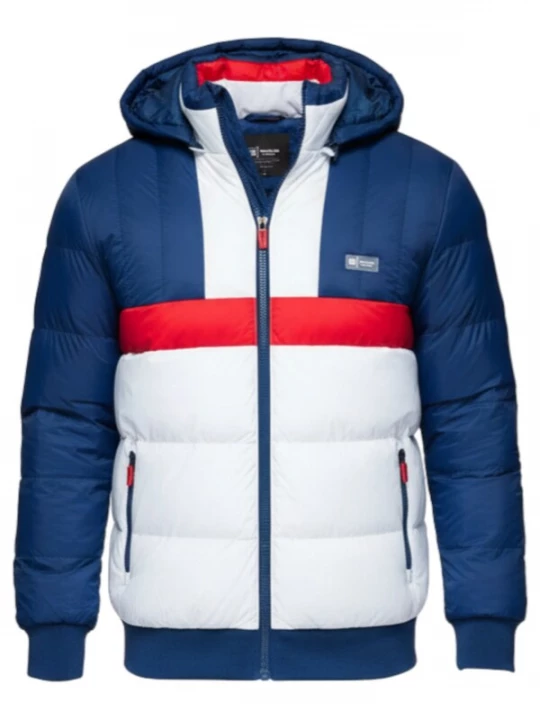 Foto van product Ombre Winterjas donkerblauw / rood / wit