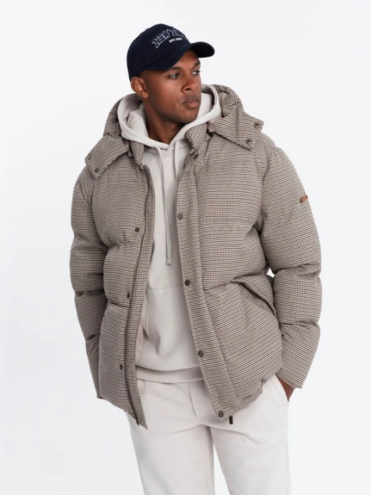 Foto van product Ombre Winterjas 'OM-JAHP-0174' beige / bruin / zwart