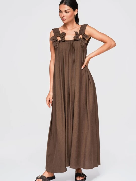 Foto van product Ombre Zomerjurk bruin gemêleerd