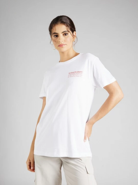 Foto van product On Vacation Shirt 'Less Upsetti' oranjerood / wit