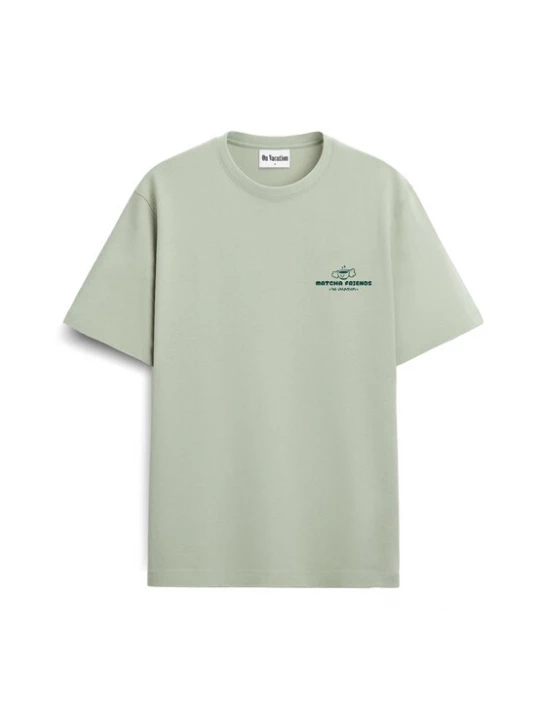 Foto van product On Vacation Shirt 'Matcha Friends' mintgroen / donkergroen