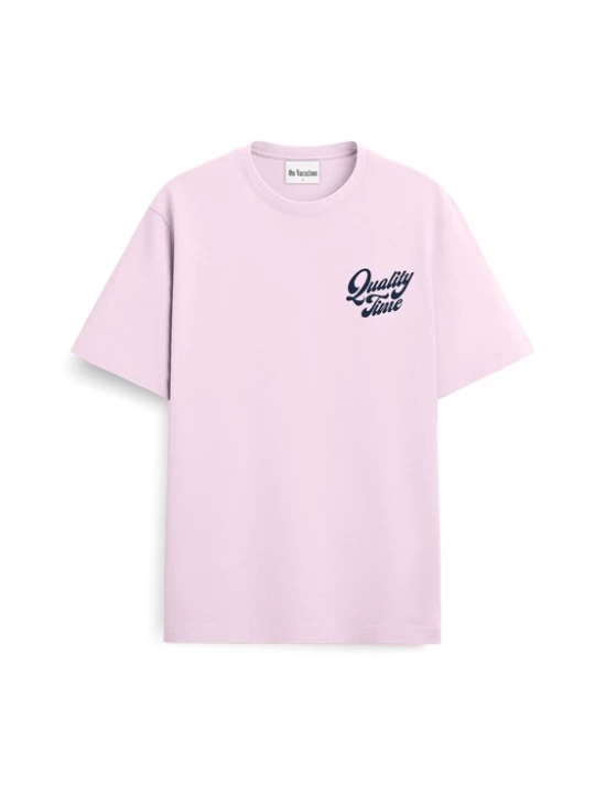 Foto van product On Vacation Shirt 'Quality Time' rosé / zwart