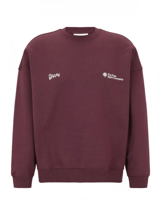 Foto van product On Vacation Sweatshirt 'Positive Energy' bourgogne / wit