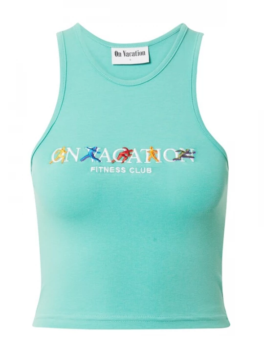 Foto van product On Vacation Top blauw / turquoise / geel / wit