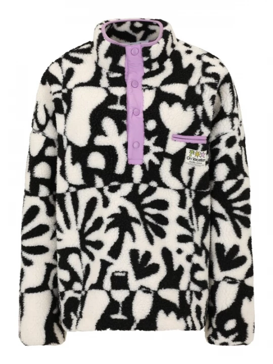 Foto van product On Vacation Trui 'Goodtimes' lavendel / zwart / wit