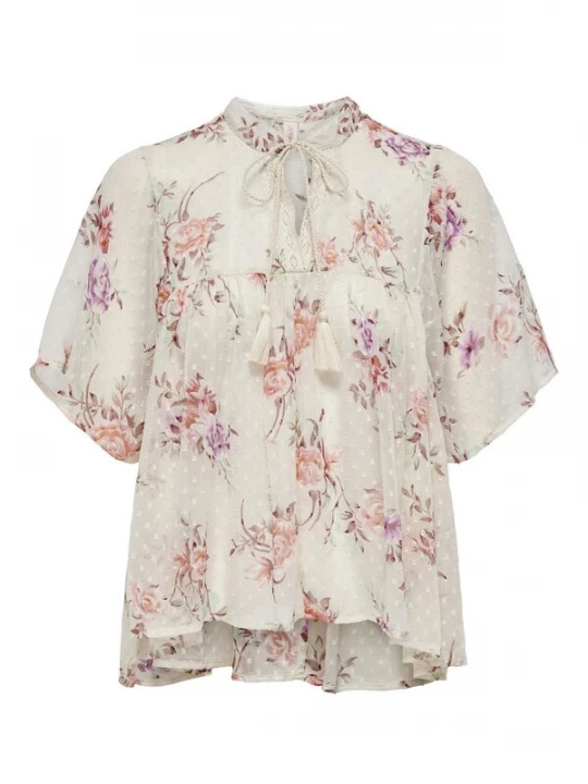 Foto van product ONLY Blouse 'AIDA ELISA' bruin / lila / pink / wit