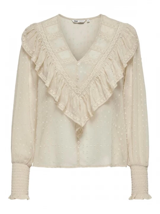 Foto van product ONLY Blouse 'ONLELEANOR' donkerbeige