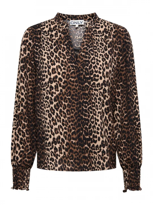 Foto van product ONLY Blouse 'ONLMETTE' beige / bruin / zwart