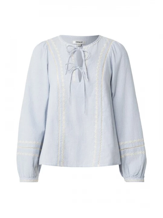 Foto van product ONLY Blouse 'ONLMONICA ANE' lichtblauw / wit