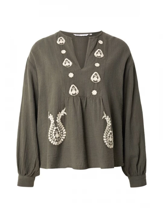 Foto van product ONLY Blouse 'ONLMoon' crème / olijfgroen