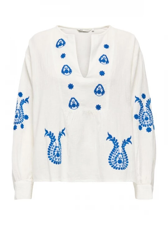 Foto van product ONLY Blouse 'ONLMOON' donkerblauw / wit