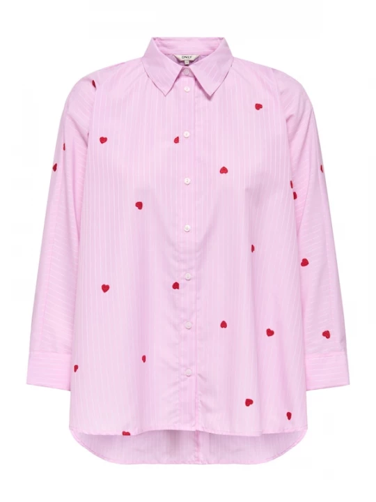 Foto van product ONLY Blouse 'ONLNew Lina Grace' lichtroze / vuurrood / wit