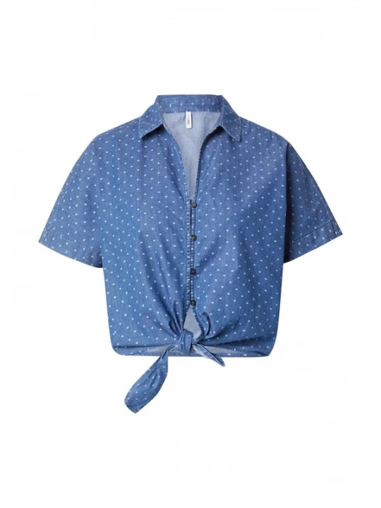 Foto van product ONLY Blouse 'ONLNova' blauw denim / wit