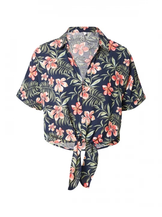 Foto van product ONLY Blouse 'ONLNOVA' navy / olijfgroen / abrikoos / knalrood