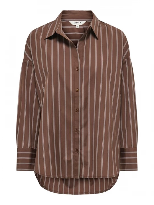 Foto van product ONLY Blouse 'ONLOREGON ALVA' chocoladebruin / wit