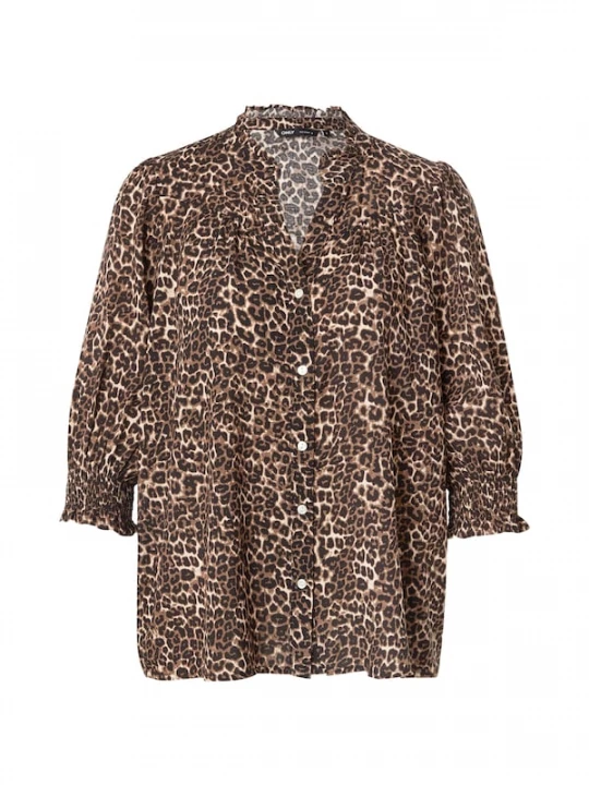 Foto van product ONLY Blouse 'ONLRAYA' donkerbeige / zwart / wit