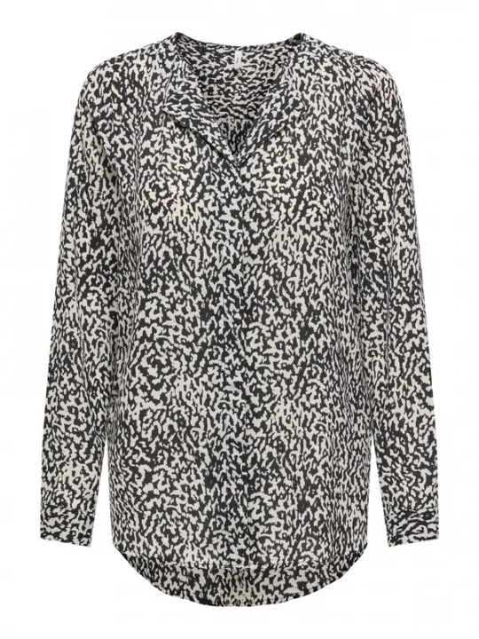 Foto van product ONLY Blouse 'ONLTIANA' lichtgrijs / zwart