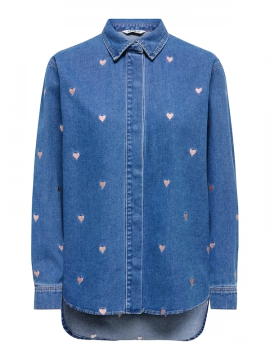 Foto van product ONLY Blouse 'ONLVERA' blauw denim / oudroze