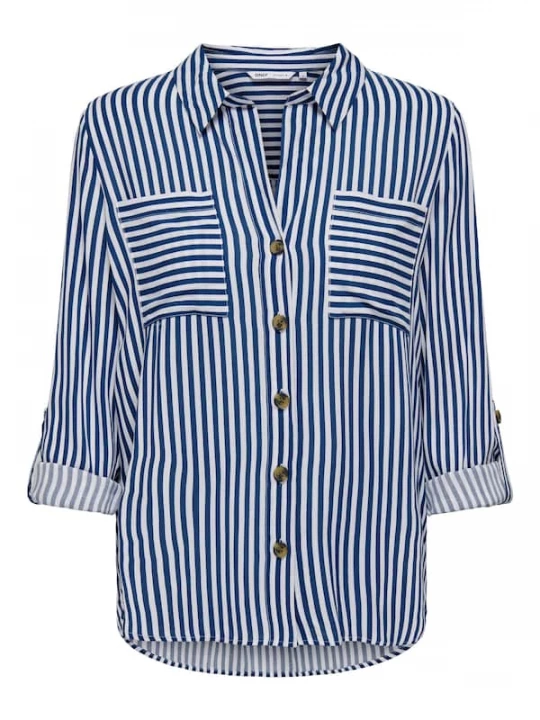 Foto van product ONLY Blouse 'ONLYasmin' marine / wit