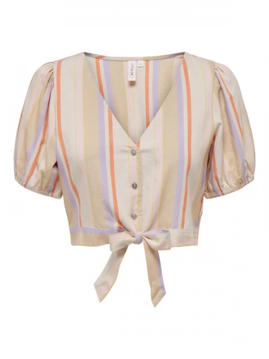 Foto van product ONLY Blouse 'TINE' lichtbeige / lichtgrijs / lichtlila / donkeroranje