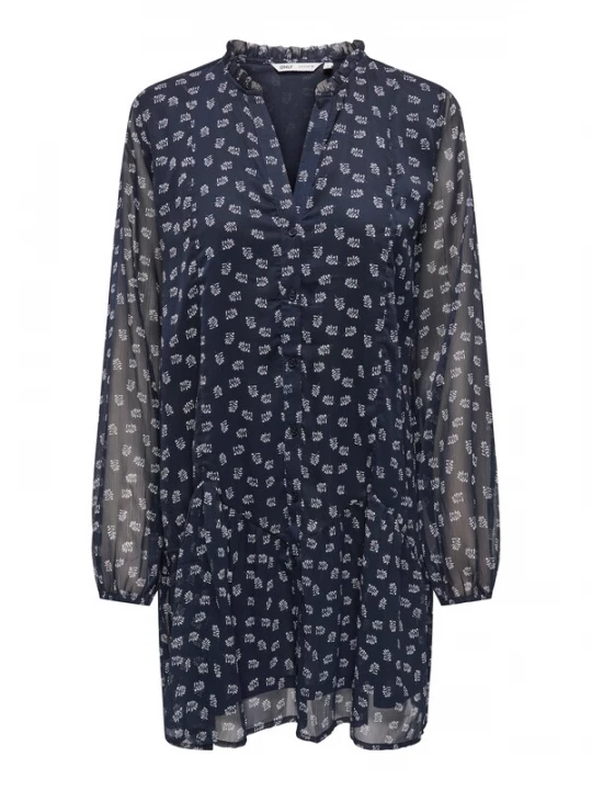 Foto van product ONLY Blousejurk 'ONLEMILIE' nachtblauw / wit