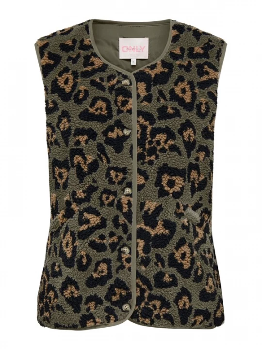 Foto van product ONLY Bodywarmer 'ONLBABY' beige / olijfgroen / zwart