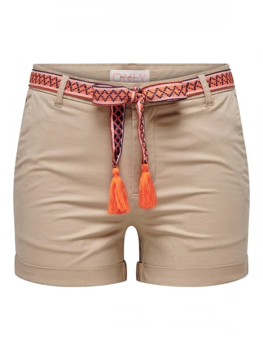 Foto van product ONLY Broek 'ONLGeorgia' donkerbeige / donkerblauw / oranje / koraal