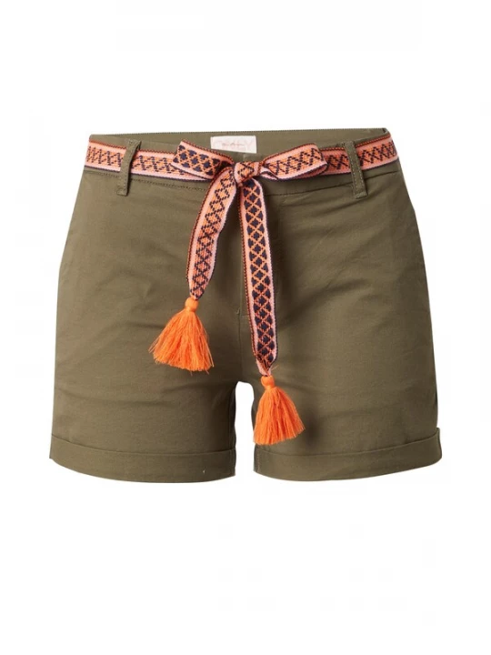 Foto van product ONLY Broek 'ONLGeorgia' olijfgroen / oranje / zwart