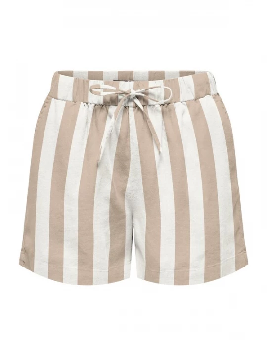 Foto van product ONLY Broek 'ONLGOA' sand / wit