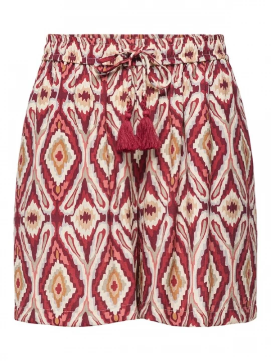 Foto van product ONLY Broek 'ONLMikasi' sand / lichtgrijs / donkerrood / wit