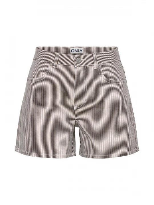 Foto van product ONLY Broek 'ONLVOX' bruin / wit