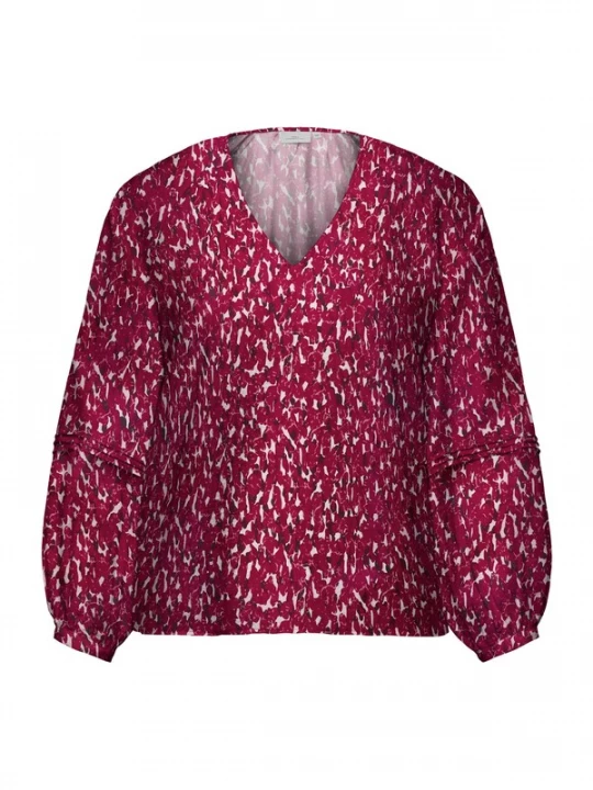 Foto van product ONLY Carmakoma Blouse 'CARCAMILLE' rosé / grenadine / wijnrood / wit