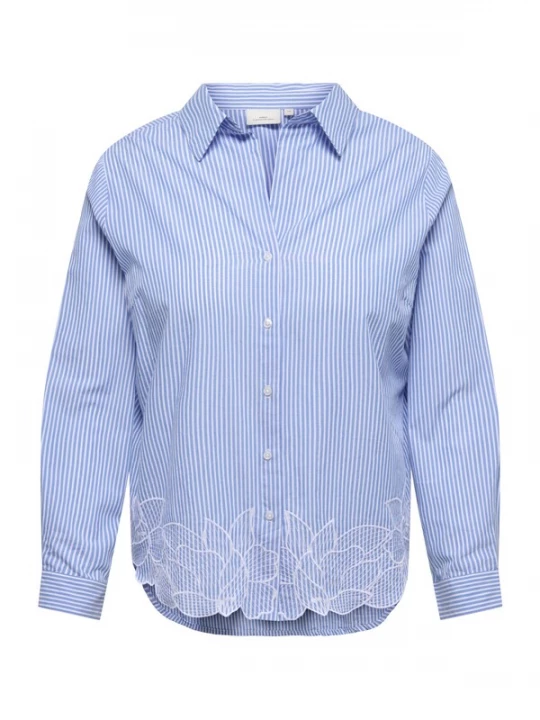 Foto van product ONLY Carmakoma Blouse 'Carcetina' lichtblauw / wit