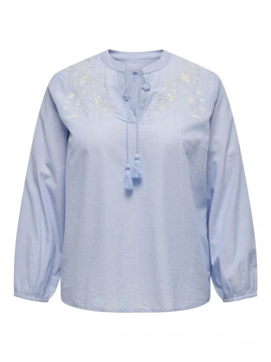 Foto van product ONLY Carmakoma Blouse 'CARLessy' lichtblauw / wit