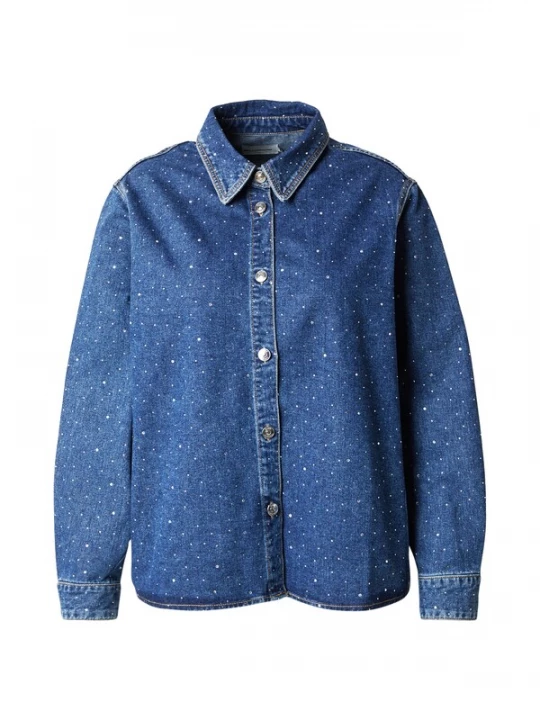 Foto van product ONLY Carmakoma Blouse 'CARMAGGIEMAY' blauw denim / zilver