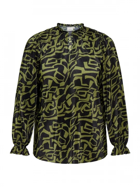 Foto van product ONLY Carmakoma Blouse 'CARMika' olijfgroen / zwart