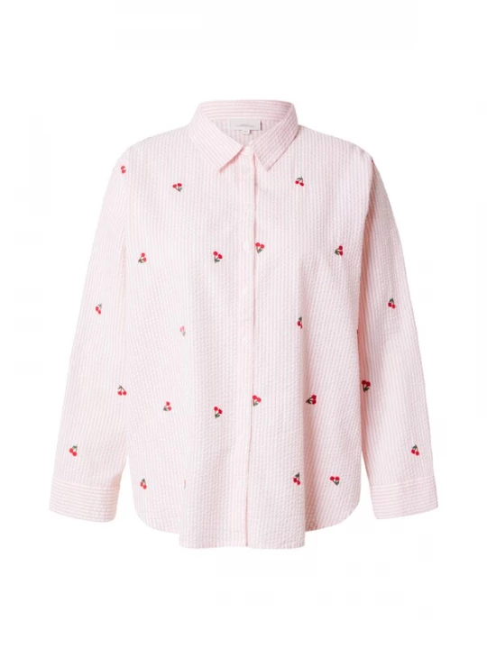 Foto van product ONLY Carmakoma Blouse 'CARNEW LINA GRACE' bruin / rosa / knalrood / wit