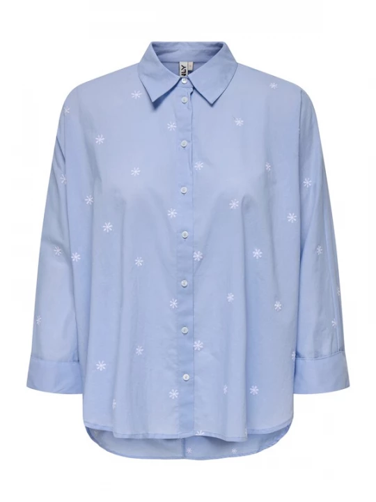 Foto van product ONLY Carmakoma Blouse 'CARNEW LINA GRACE' lichtblauw / wit