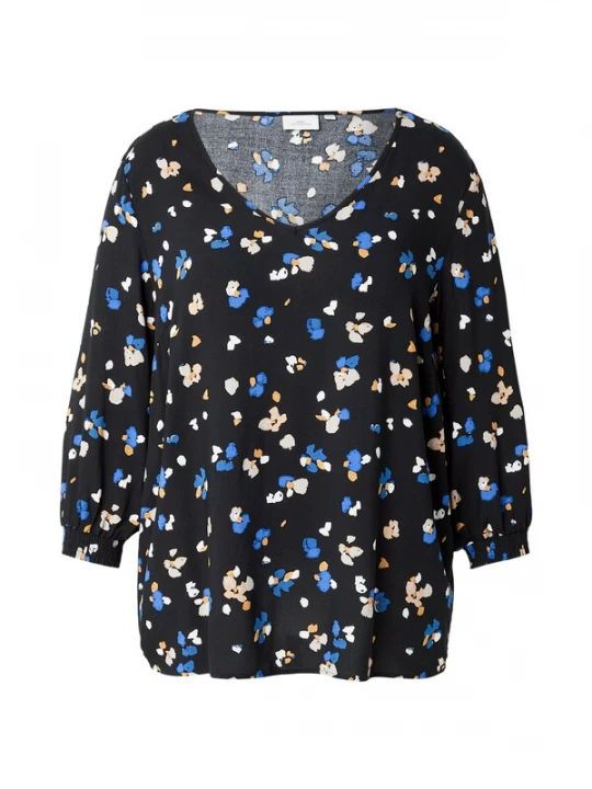 Foto van product ONLY Carmakoma Blouse 'CARPETREA' azuur / mosterd / zwart / wit