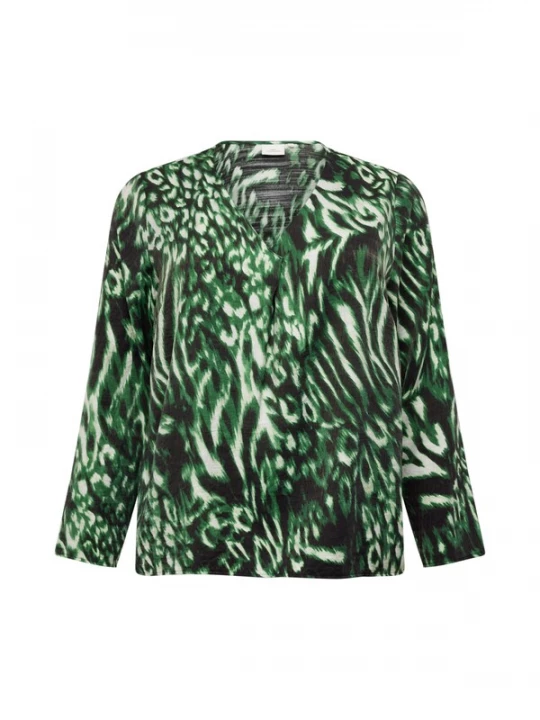Foto van product ONLY Carmakoma Blouse 'JADA' donkergroen / zwart / offwhite