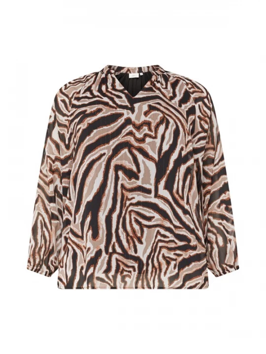 Foto van product ONLY Carmakoma Blouse 'KAIA' beige / bruin / zwart / wit
