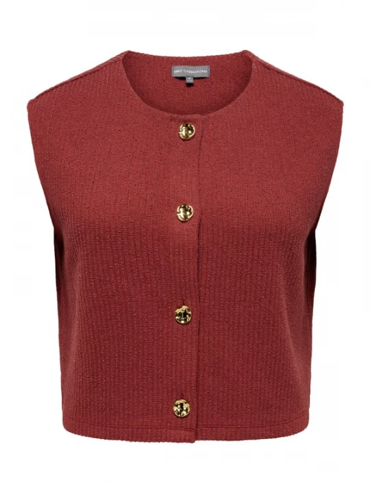 Foto van product ONLY Carmakoma Bodywarmer 'CARVicki' donkerrood