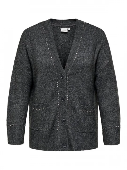 Foto van product ONLY Carmakoma Gebreid vest 'CARELSIE' grijs gemêleerd