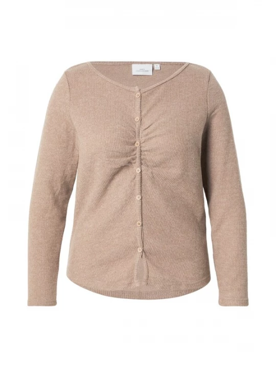 Foto van product ONLY Carmakoma Gebreid vest 'CARPAOLA' bruin gemêleerd
