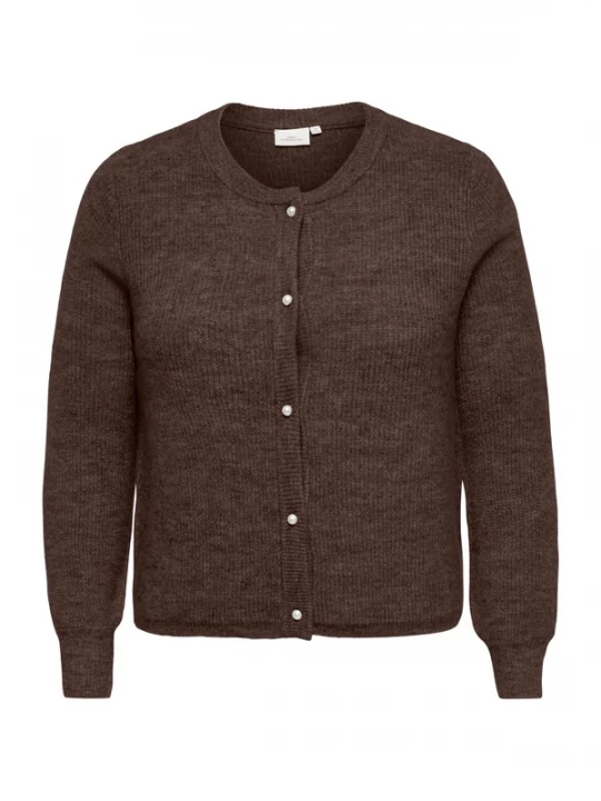 Foto van product ONLY Carmakoma Gebreid vest 'CARROSE' chocoladebruin