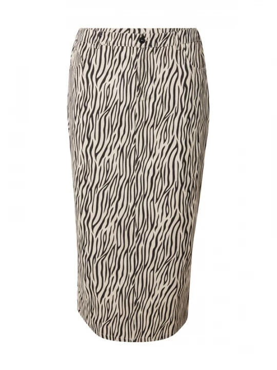 Foto van product ONLY Carmakoma Rok 'CARDEMILA' stone grey / zwart
