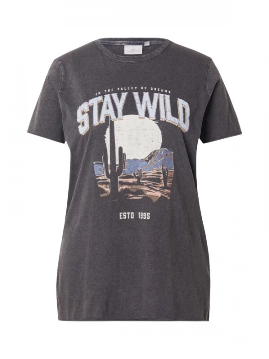 Foto van product ONLY Carmakoma Shirt beige / indigo / pastelblauw / zwart