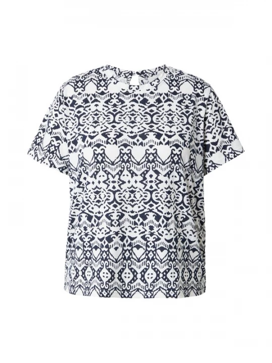 Foto van product ONLY Carmakoma Shirt 'CARABIGAIL' navy / offwhite
