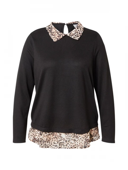 Foto van product ONLY Carmakoma Shirt 'CARALBA' crème / lichtbruin / zwart